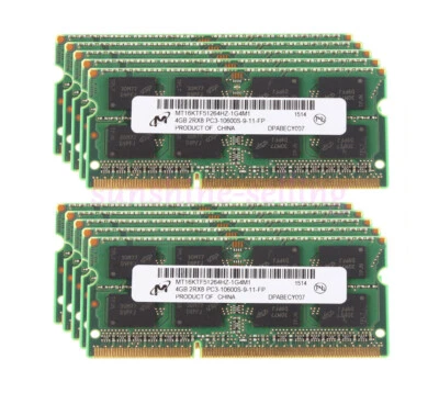 10pcs 4GB Micron Chips DDR3 1333 MHz PC3-10600S SO-DIMM Laptop Memory RAM #6HH - Image 1 of 4