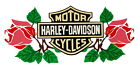 Produktbild - Aufkleber Harley-Davidson Bar + Shield Rosen 22,5x9,5 cm Decal HD Auto Motorrad