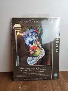 Dimensions Gold Collection Santa's Flight Stocking Cross Stitch #70-08923 - Picture 1 of 11