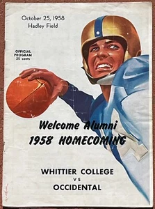 1958 Occidental at Whittier College Football Program Don "Air" Coryell - Picture 1 of 3