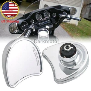 Chrome Batwing Fairing Mount Side Mirrors Fits For Harley Street Glide 1996-2013 - Picture 1 of 12