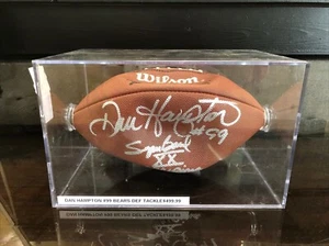 Dan Hampton Salón de la fama 2002 SB XX Chicago Bears Firmado Wilson Fútbol-JSA - Imagen 1 de 7