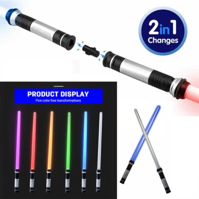 2X 2in1 Lichtschwert Licht Sound Schwert Ninja Laserschwert LED Leuchtschwert - Bild 1 von 4