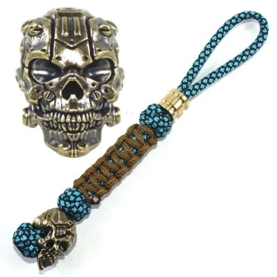 Paracord нож ремень с латуни череп бусина тактические шнурки рюкзак молнии - Изображение 1 из 4