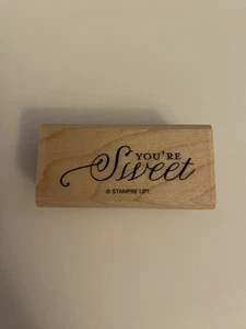 Stampin Up! You’re Sweet Wood Mounted Rubber Stamp EUC RS78 - Picture 1 of 3