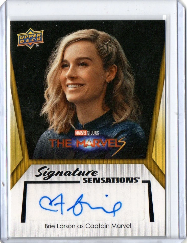 2024 UD BRIE LARSON CAPITÁN MARVEL STUDIOS SERIE 2 FIRMA SENSACIONES AUTO SP Foto 1 de 2
