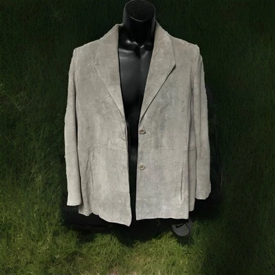 Vintage Terry Lewis Classic Luxuries Leather Jacket Size Medium Gray  - Image 1 of 4