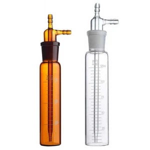10ml-500ml Glass Gas Sampling Tube Chemistry Labware Glinsky Absorber Bottle - Picture 1 of 11