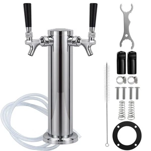 Kegerator Tower Dual Faucet Beer Tower Double Tap Beer Tower Dispenser Beer T... - Picture 1 of 7