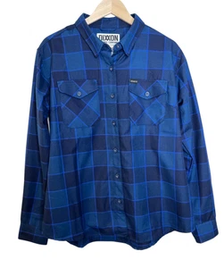 Dixxon Flannel Snap On Form & Function Womens Size XL Blue Plaid Long Sleeve - Picture 1 of 5
