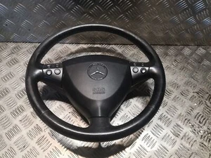 MERCEDES-BENZ Steering Wheel Black Leather Complete A Class W169 1694600503 - Picture 1 of 6