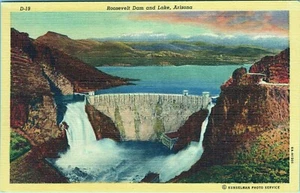 Postal Arizona Roovelt Dam and Lake 6A-H1501 sin publicar - Imagen 1 de 2