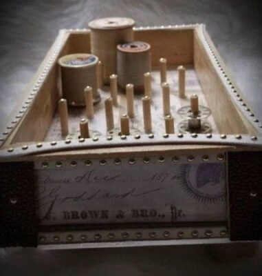 Wood Thread bobbin holder sewing room organizer  - Image 1 of 4