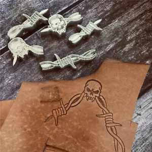 American Thorn Schädel Leder Stempel Aluminiumlegierung Form Heißprägen Schnitzwerkzeug - Bild 1 von 7