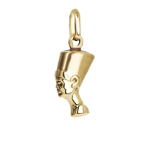Nefertiti in 3D Kettenanhänger 12mm Gelbgold 333 8 Karat Gold Ägypten Königin - Picture 1 of 1
