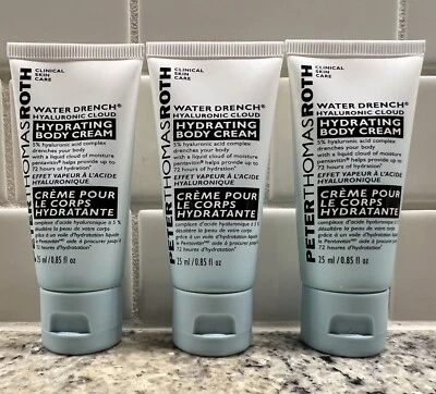 LOTE DE 3 cremas corporales hidratantes Peter Thomas Roth Water Drench .85 Fl. Oz. CADA UNO Foto 1 de 4