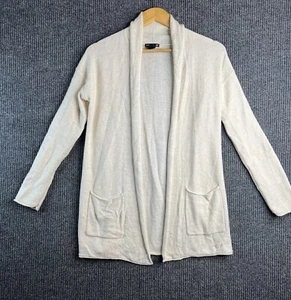 Basic H & M Knit Ivory Cotton Blend Open Cardigan Pockets size S - Picture 1 of 8