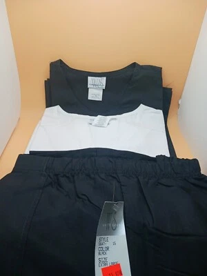 Medical Scrubs Women Fundamentals White Swan Warm Up Jacket Top And Bottom - Image 1 of 4