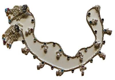 Novo PAR DE CRISTAIS PAGAIS FEITOS À MÃO PRATA ESTERLINA SINOS TORNOZELEIRA BOLLYWOOD ÍNDIA  - Imagem 1 de 4