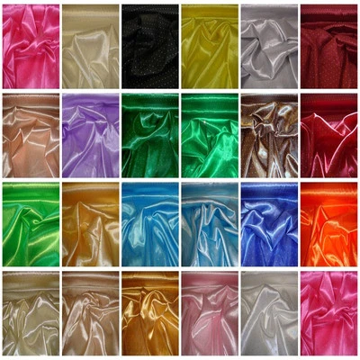 STOFF-KOLLEKTION Satin Stoff bedruckt Diamanten Look glänzend Meterware Karneval Dekostoff 150cm