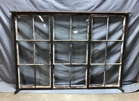 Industrial 40x56 Steel 18 Lite triple Window Casement English Tudor Old 406-23B Cover