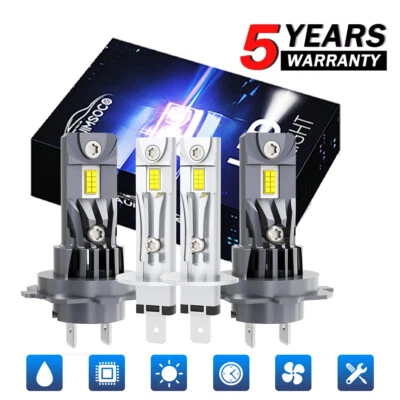 For Audi A6/A6 Quattro 2002-2008 4x 6000K LED Headlight High/Low Beam Bulbs Kit - Image 1 of 4
