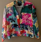Diane Gilman Collection 100% Silk Short Floral Vtg. Jacket Petite Lg. Jacket