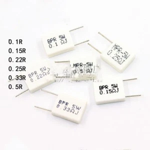 100pcs BPR56 5W 0.1 0.15 0.22 0.25 0.33 0.5 ohm Non-inductive Cement Resistor - Picture 1 of 2