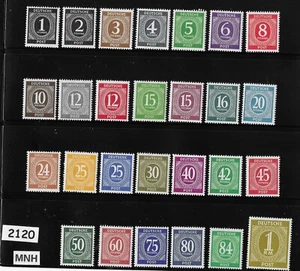 MNH stamp set  Large Numeral Sc 530-556  Deutsche Post   1946 Germany     #2120 - Picture 1 of 1