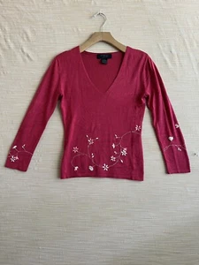Vintage Express World Brand Red Pattern Top Size S - Picture 1 of 8