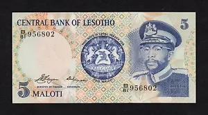 F.C. LESOTO LESOTHO , 5 MALOTI 1981 , S/C ( UNC ) , P.2a . - Imagen 1 de 2