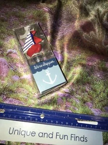 NEW RED & BLUE "SAIL BOAT" WINE BOTTLE TOPPER STOPPER Nantucket Distributing￼ - Picture 1 of 8