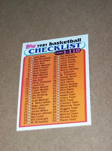 Tarjeta de lista de verificación 1981 Topps Basketball Mid-West #76 casi nueva-como nueva, gran tarjeta - Imagen 1 de 2