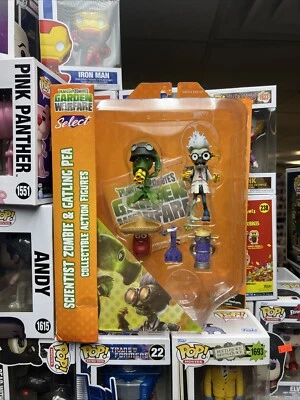 Figura Plants vs Zombies Garden Warfare Select Scientist Zombie y Gatling Pea Foto 1 de 4