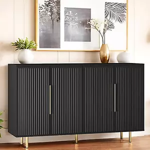Sideboard Cabinet, 56" Large Buffet Cabinet with Storage, Wood Credenza Storage - Picture 1 of 8