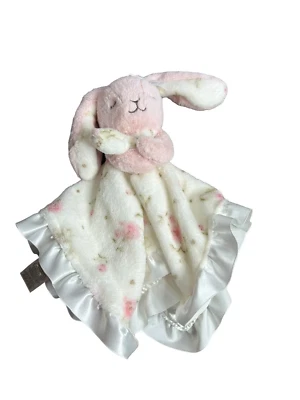 Bunny Rabbit Rattle Plush Lovey Little Me Floral Security baby Easter bunny - Image 1 of 2