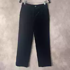 Boden Womens Pants Size 2P Black Velvet Tapered Leg Cropped High Rise Pockets - Picture 1 of 8
