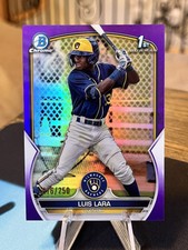 2023 Bowman Chrome 1st Purple Refractor Luis Lara #16/250 Brewers