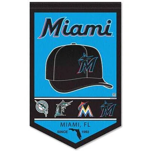 Miami Marlins History Heritage Logo Banner Flag - Picture 1 of 4