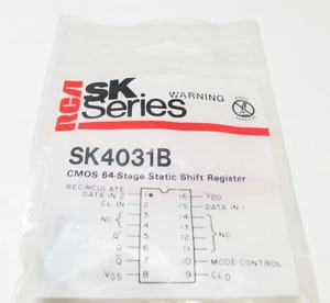 RCA SK4031B - Registro de cambio estático de 64 etapas 16 cables DIP CMOS IC, NOS NTE4031B - Imagen 1 de 1