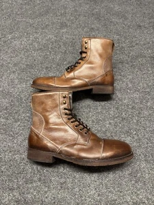 Ksubi Leather Round Cap Toe Brown Boots Lace Up Portugal Men 42 US 8.5 - Picture 1 of 11
