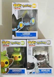 Funko Pop Pokémon Luxray 956 Grookey 957 Wooloo 958 Lot of 3 New in Box - Picture 1 of 1
