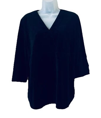 Lo último túnica de algodón para mujer talla M terciopelo mezcla de algodón cuello en V negra Foto 1 de 4