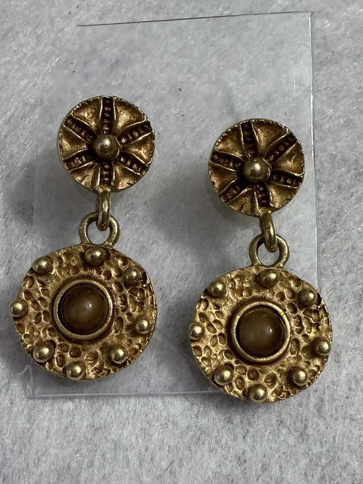 Robert Rose Gold Tone Dangle Earrings Pierced New - Image 1 of 4