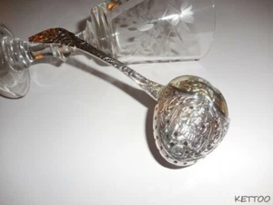 REPOUSSE STERLING SILVER Antique Victorian OVER CUP Tea Strainer MEN PUB SCENE - Picture 1 of 8