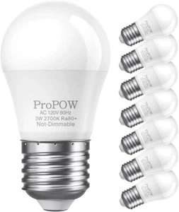 3W LED Bulb Equivalent 25 Watt Light Bulbs, A15 LED Light Bulb Soft White 2700K - Picture 1 of 8