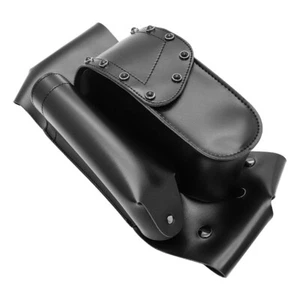 PU Motorcycle Saddlebag Right Crash Bar Bag Saddlebag w/Water Bottle For Harley  - Imagen 1 de 10