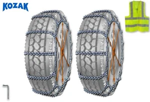 Dual Studded Tire Chains 7mm 11R22.5, 295/75R22.5 Link Cam Traction Commercial - Picture 1 of 8