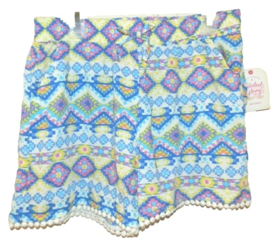 Nuevos Pantalones Cortos Niñas XL 14-16 Azteca Suaves Tejidos 100% Rayón 3" Entrepierna Cintura Elástica Foto 1 de 2