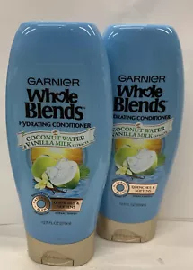 2-Pack Of Garnier Whole Blends Hydrating Conditioner Coconut Vanilla 12.5 Oz New - Picture 1 of 3